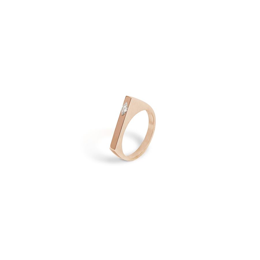 Rose gold 'Congiunzioni' ring with Marquise CONGIUNZIONI | AN1 CONP AU MRQAU9R CT 0,09